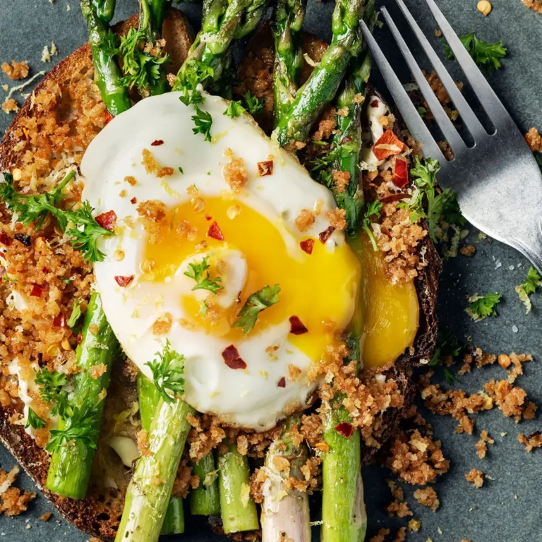 Best Egg on Toast, Asparagus, Duck Fat, Goose Fat, Wagyu Beef Fat